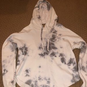 Grey and white tie dye hoodie
